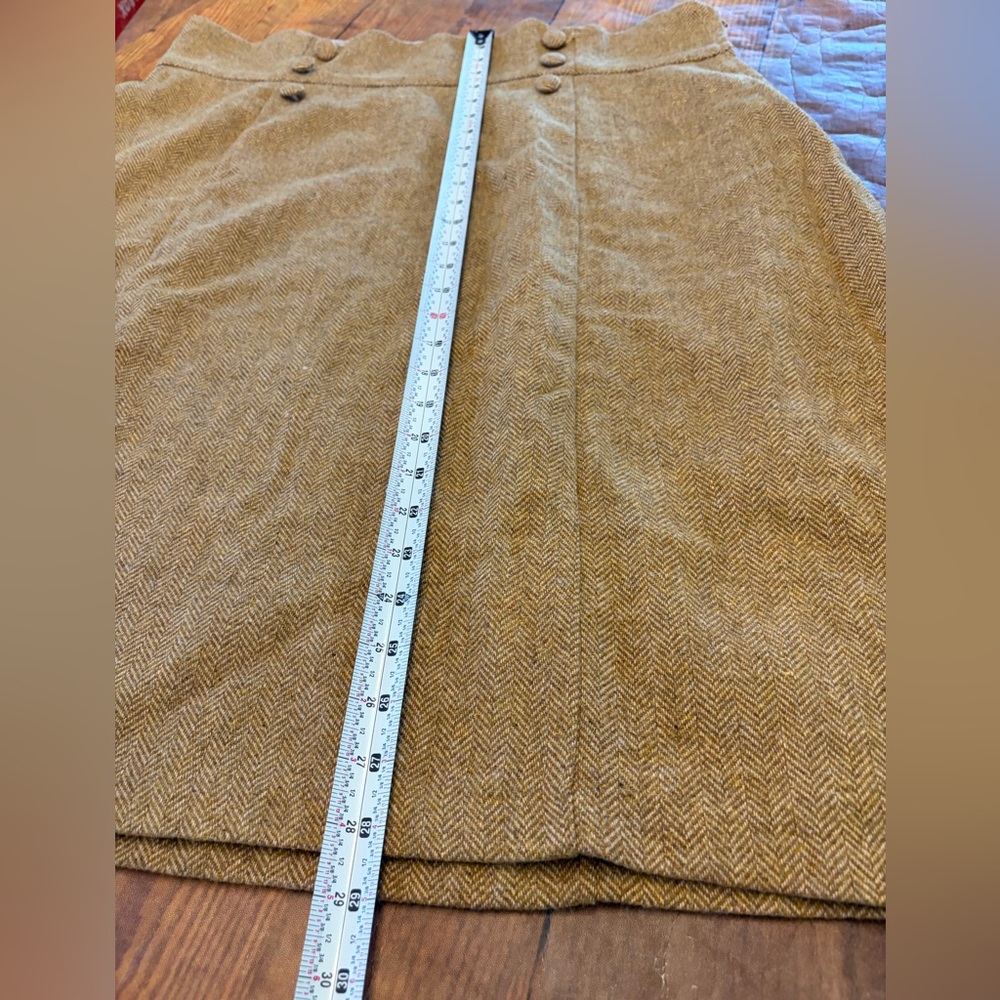Modcloth Tweed Mustard A-Line Skirt Sz 20 Twee Retro 50s Rockabilly - Picture 8 of 8